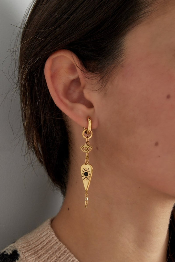 Ohrhänger Ohrringe - Edelstahl - Ohrringe „Eye & Heart“ – wasserfest - Gold - BJS - EO - 2024 - 001 - farbe:gold - Beau Soleil Jewelry