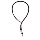 Ketten - Elegante Damen Lederkette K256 mit Murano Glasperlen - Weinrot - Bordeaux - K256 - 50 - weinr - bord - schwarz - Beau Soleil Jewelry