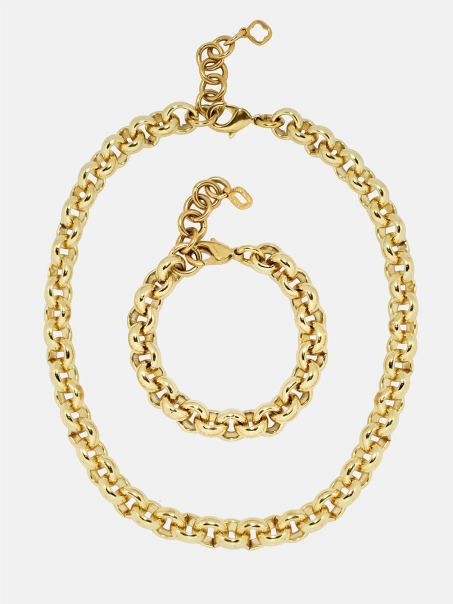 Schmuck Set’s - Elegantes Schmuck - Set aus massiven Rollogliedern - Gold - KA311go - Beau Soleil Jewelry