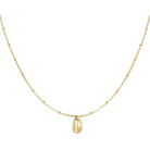 Ketten - Goldene Edelstahlkette mit Muschelanhänger - Gold - KE1012 - gold - Beau Soleil Jewelry