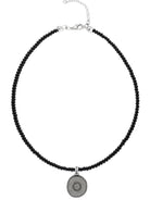 Ketten - Halskette mit Münzanhänger und Glasperlen K515 - Silber - Beau Soleil Jewelry