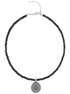 Ketten - Halskette mit Münzanhänger und Glasperlen K515 - Silber - Beau Soleil Jewelry