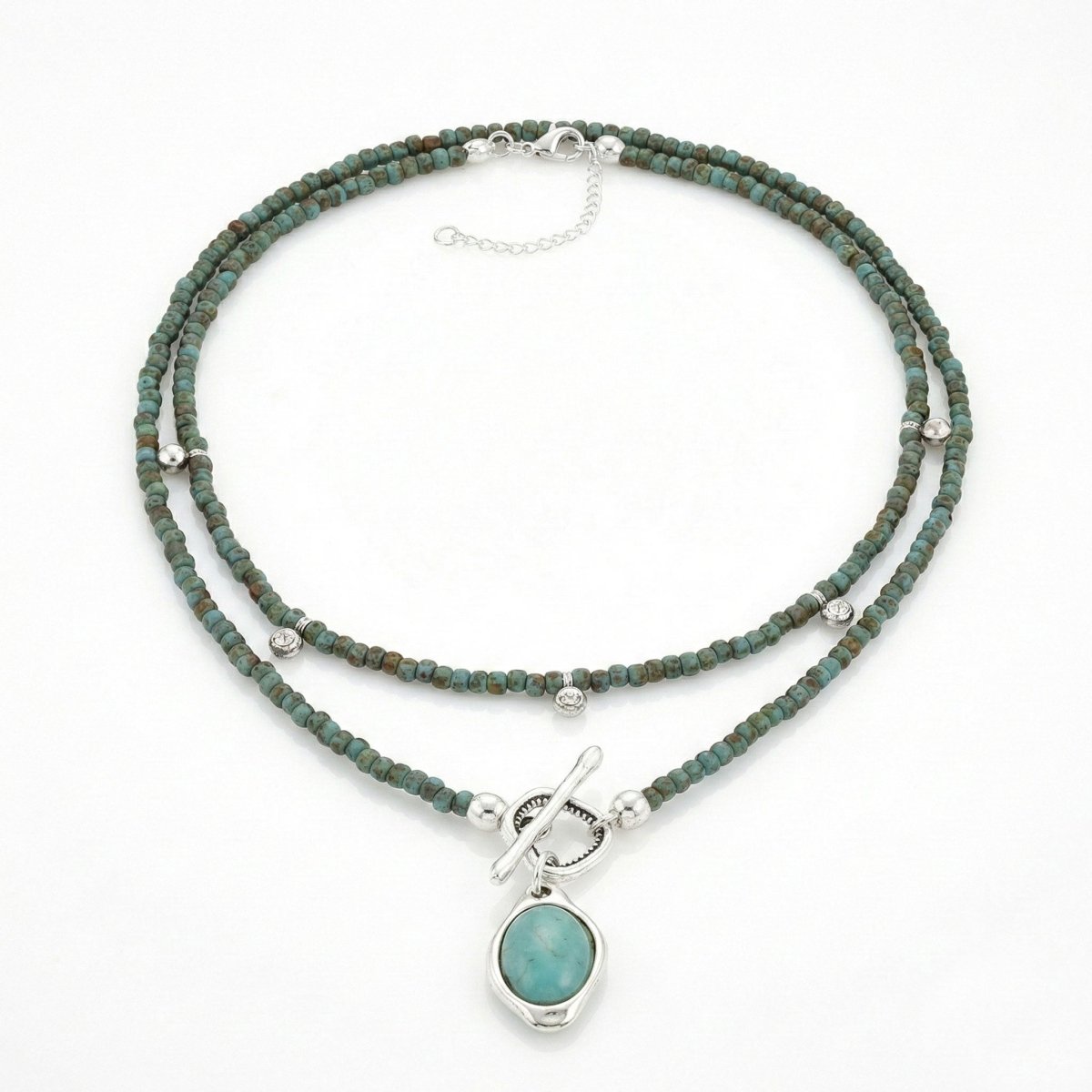 Ketten - Kette Collier & Choker Kette Set Azul - Silber - K-1010-tuerkis-set - Beau Soleil Jewelry