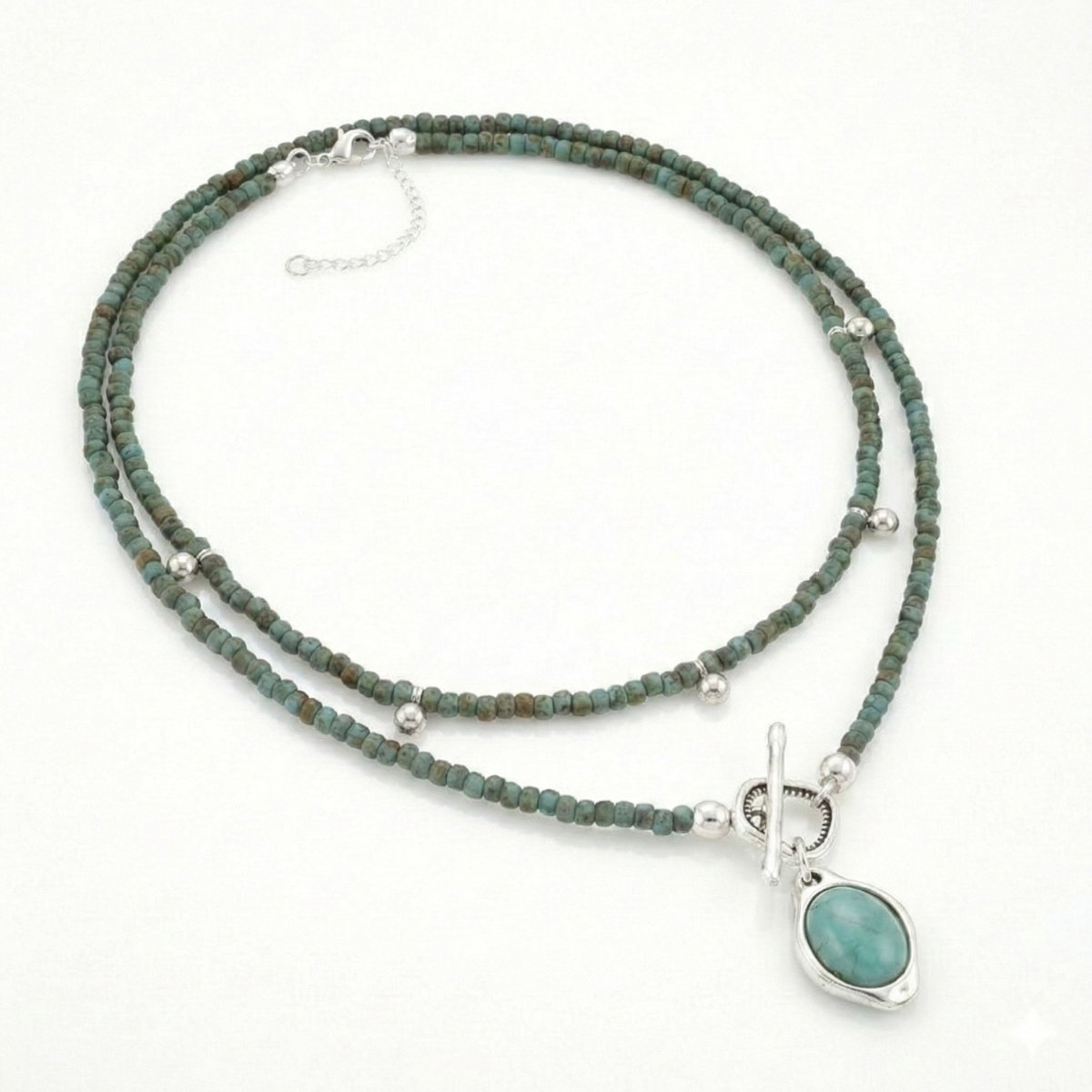 Ketten - Kette Collier & Choker Kette Set Azul - Silber - K-1010-tuerkis-set - Beau Soleil Jewelry