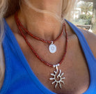 Schmuck Set’s - Ketten Schmuck Set mit Anhänger Sonne Rot - Silber - K516-K515-rot-silber - Beau Soleil Jewelry