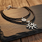 Schmuck Set’s - Ketten Schmuck Set mit Anhänger Sonne und Münze - Silber - K515+K516-smoked-topas-silber - Beau Soleil Jewelry