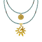 Schmuck Set’s - Ketten Schmuck Set mit Anhänger Sonne - Gold - k515 - k516 - tuerkis - go - Beau Soleil Jewelry