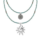 Schmuck Set’s - Ketten Schmuck Set mit Anhänger Sonne - Silber - k515 - k516 - tuerkis - si - Beau Soleil Jewelry