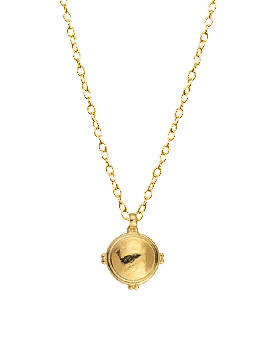 Ketten - Kurze Boho Halskette mit Münzenanhänger - Gold - K307-gold - Beau Soleil Jewelry