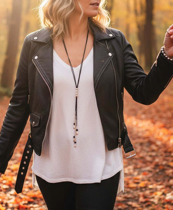 Ketten - Lange Lederkette mit Fransen K259 - Braun - K259-braun - Beau Soleil Jewelry