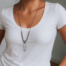 Ketten - Längenverstellbare Schlangenkette mit Silberperlen & Anhänger - k254 - 4 - Beau Soleil Jewelry