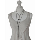 Ketten - Lederkette mit Anhänger schwarze Jade individuell tragbar - Braun - K269_black.1 - Beau Soleil Jewelry