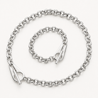 Massives versilbertes Rolo-Schmuckset mit Kette und Armband – KA317