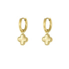 Leder Ohrhänger Ohrringe - Ohrringe Creolen mit Herzanhänger – vergoldeter Edelstahl wasserfest - Gold - Beau Soleil Jewelry