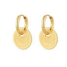 Ohrhänger Ohrringe - Ohrringe Creolen mit Stern-Münze - Gold - oy-125-gold - Beau Soleil Jewelry