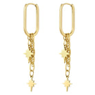Ohrhänger Ohrringe - Ovale Creolen mit Sternen - Gold - ohrhaenger-ringe+stern-gold-oy116 - Beau Soleil Jewelry