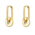 Ohrhänger Ohrringe - Ovale Creolen Ohrringe mit Stern - Gold - O-0290620-118-gold - Beau Soleil Jewelry