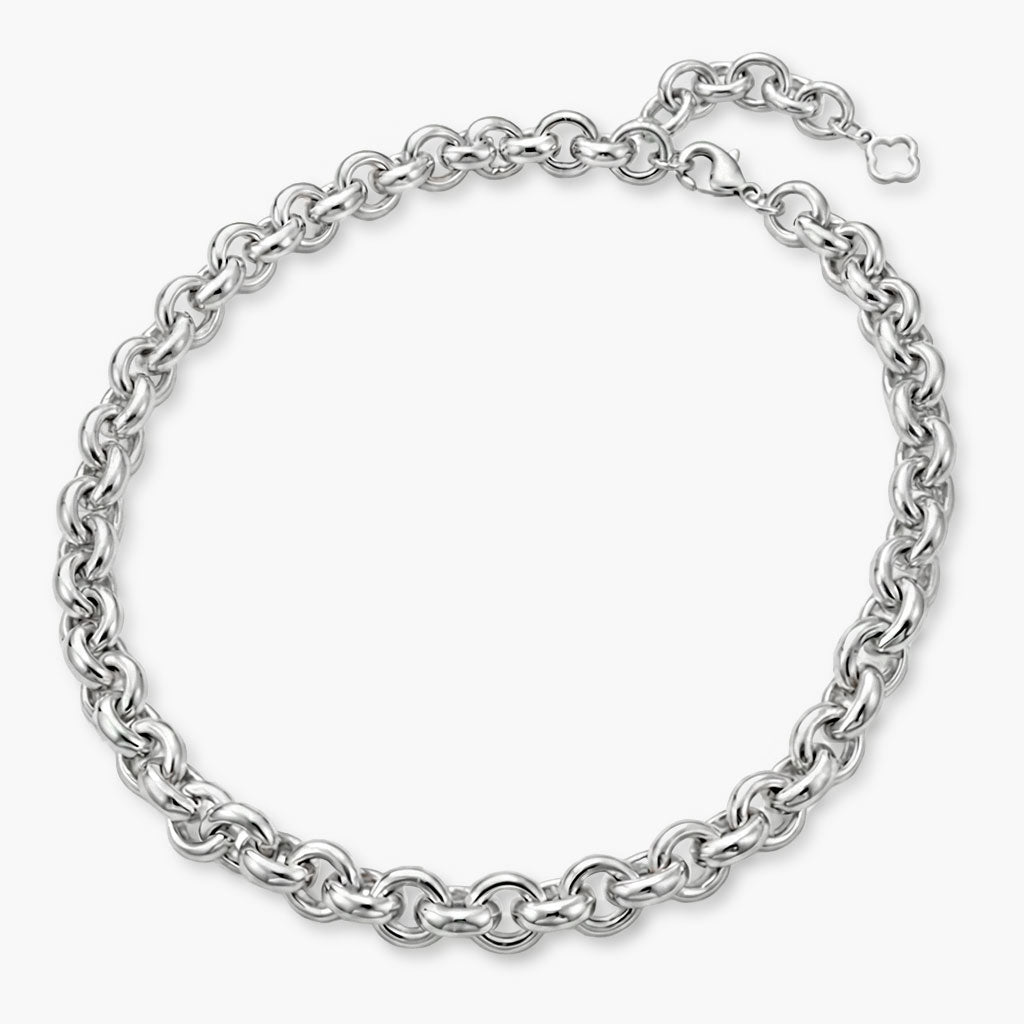 Ketten - Rolloglieder - Kette – Verstellbare Halskette für besondere Anlässe - Silber - K311 - silber - Beau Soleil Jewelry