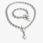 Schmuck Set’s - Schmuck - Set massive Gliederkette Halskette und Armband mit Herzanhänger - Silber - k306+a306-18-farbe-silber - Beau Soleil Jewelry