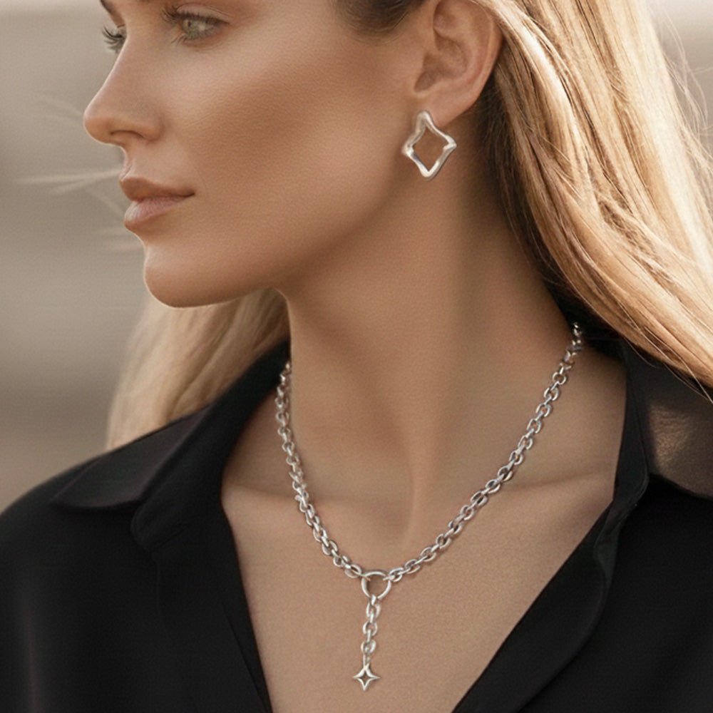 Ohrhänger Ohrringe Ohrstecker - Statement - Ohrstecker mit unregelmäßiger Quadrat - Form - O365 - Beau Soleil Jewelry