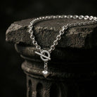 Schmuck Set’s - Statement Schmuck - Set: massive Gliederkette & Armband mit Herzanhänger - Silber - k306+a306-18-farbe-silber - Beau Soleil Jewelry