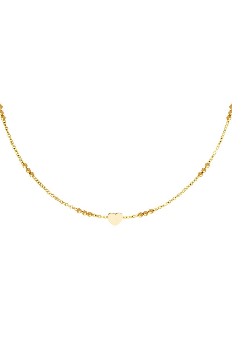 Ketten - Zarte Edelstahlkette mit Herz - Gold -  - Beau Soleil Jewelry
