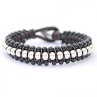Armbänder - Lederarmband Unisex in Braun oder Schwarz für Sie und Ihn - Braun - 921Ablackbead - Beau Soleil Jewelry