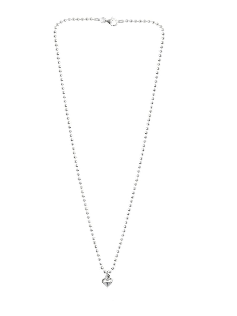Ketten - 925 Silber Kugelkette mit Herz Anhänger - 42cm - Beau Soleil Jewelry