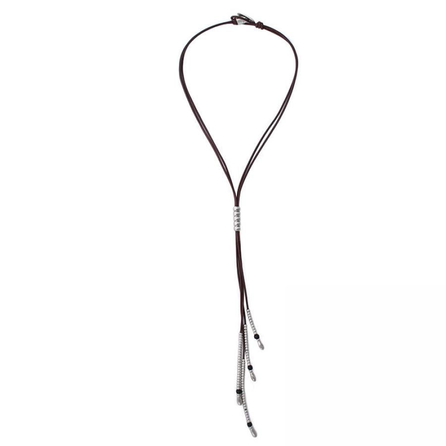  Lange Lederkette K259 - Schwarz - K259 - Halsketten Damen - Beau Soleil Jewelry