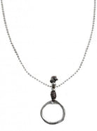 Ketten - Kurze Halskette Collier Kugelkette mit Ring Anhänger - Braun - K223 - Beau Soleil Jewelry