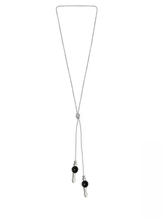 Ketten - Damen Halskette Kugelkette Onyx K278 - K278-schwarz - Beau Soleil Jewelry