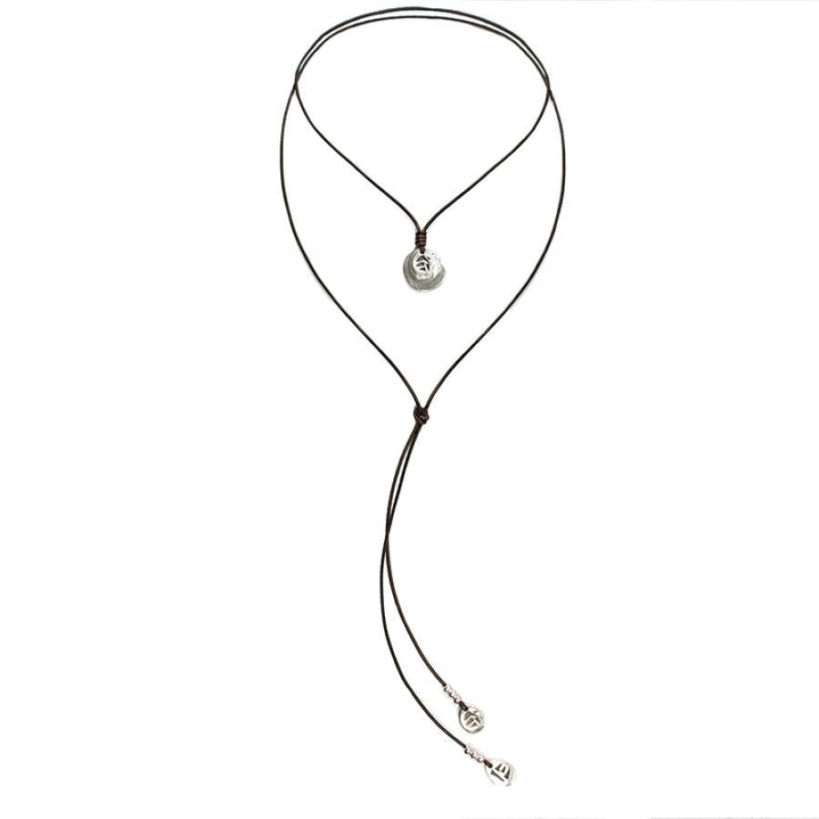 Ketten - Lederkette Tribal Münzen K186 - Braun - K186-braun - Beau Soleil Jewelry