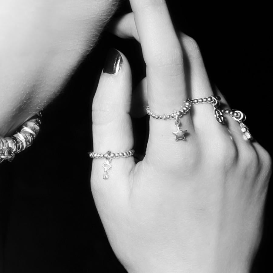 925 Silber Schmuck - Sterling Silber Ring mit Halbmond und Münze - 52-53 (S) - R148-mond-coin - Beau Soleil Jewelry