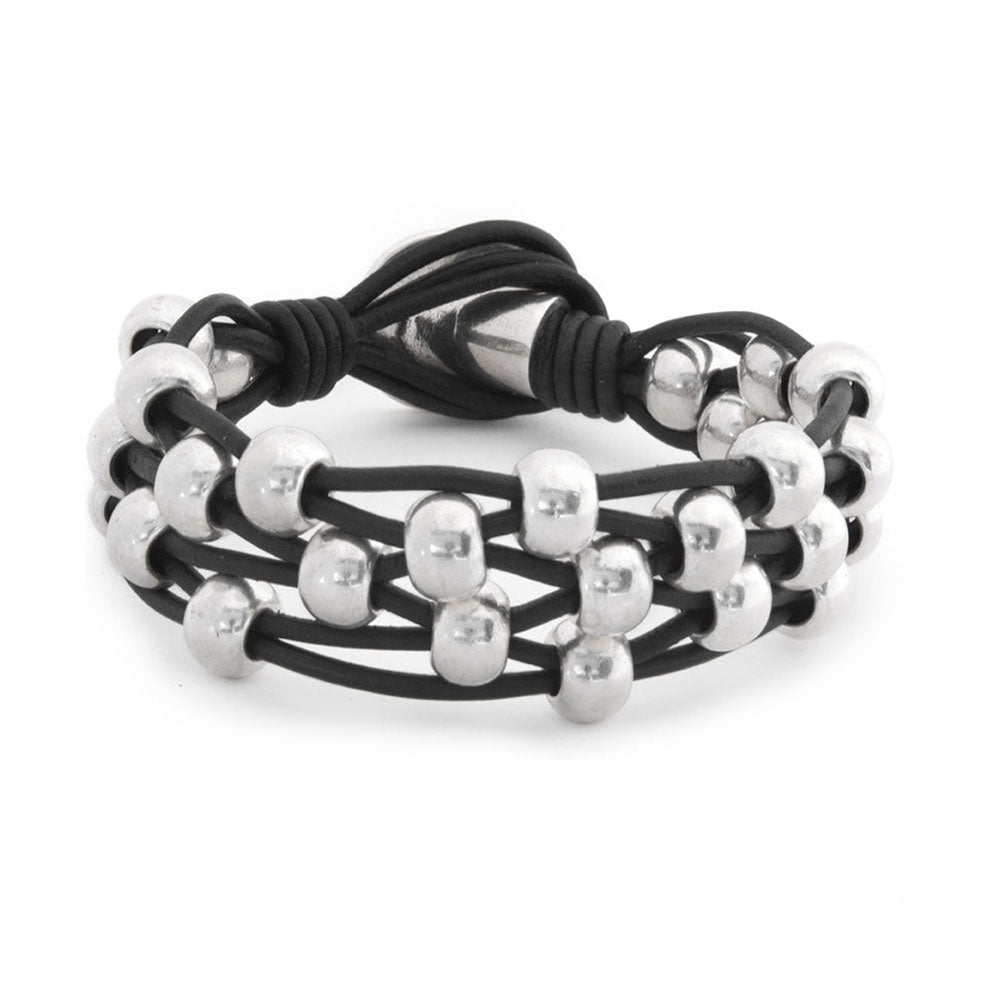 Lederarmband Emelie A983 - Schwarz - A983-18-Schwarz - Armbänder - Beau Soleil Jewelry