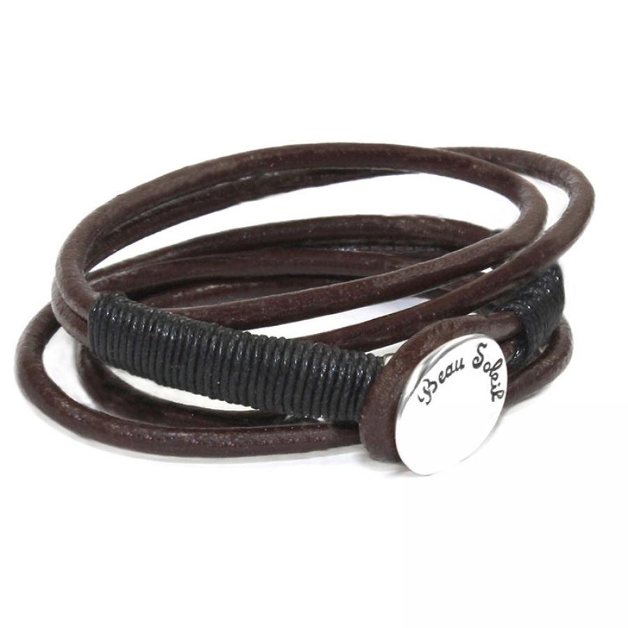 Armbänder - Lederamband zum wickeln Surfer Style - 18-Braun - 837A_tarifa - Beau Soleil Jewelry