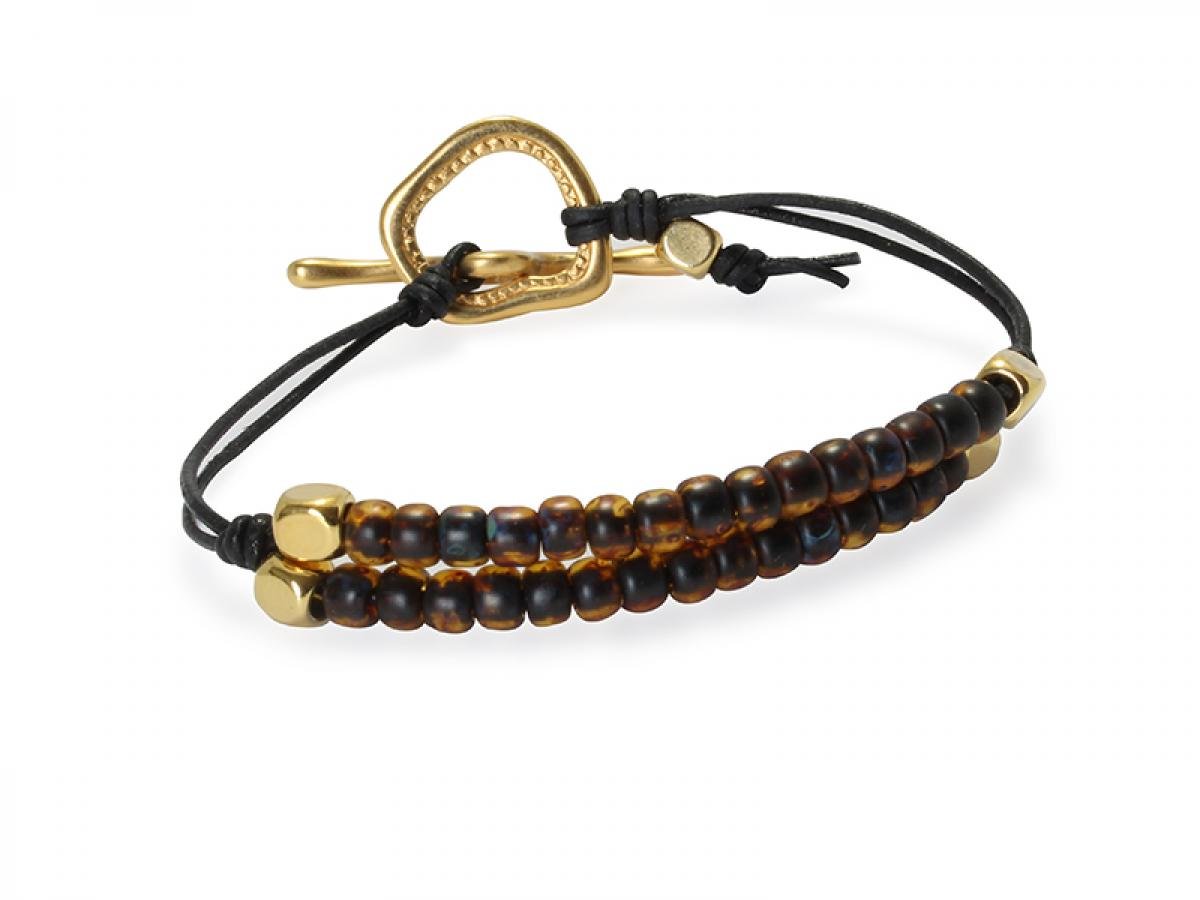 Armbänder - Armband Lilly A904 in Gold oder Silber - 18-Braun - A904-18-braun--gold - Beau Soleil Jewelry