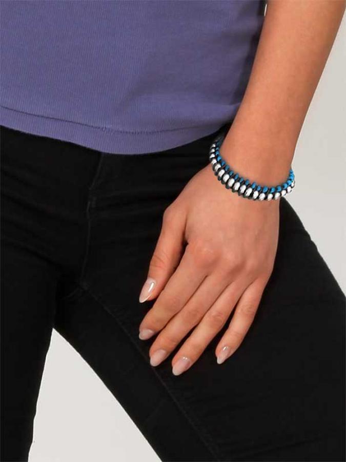 Beau Soleil Schmuck Kollektion - Lederarmband Vintage Style Türkis - Braun - 921Ablue - Beau Soleil Jewelry