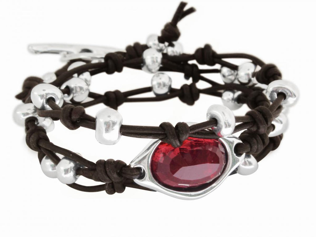 Armbänder - Leder Wickelarmband A1002 - Braun - A1002-18-Braun - Beau Soleil Jewelry