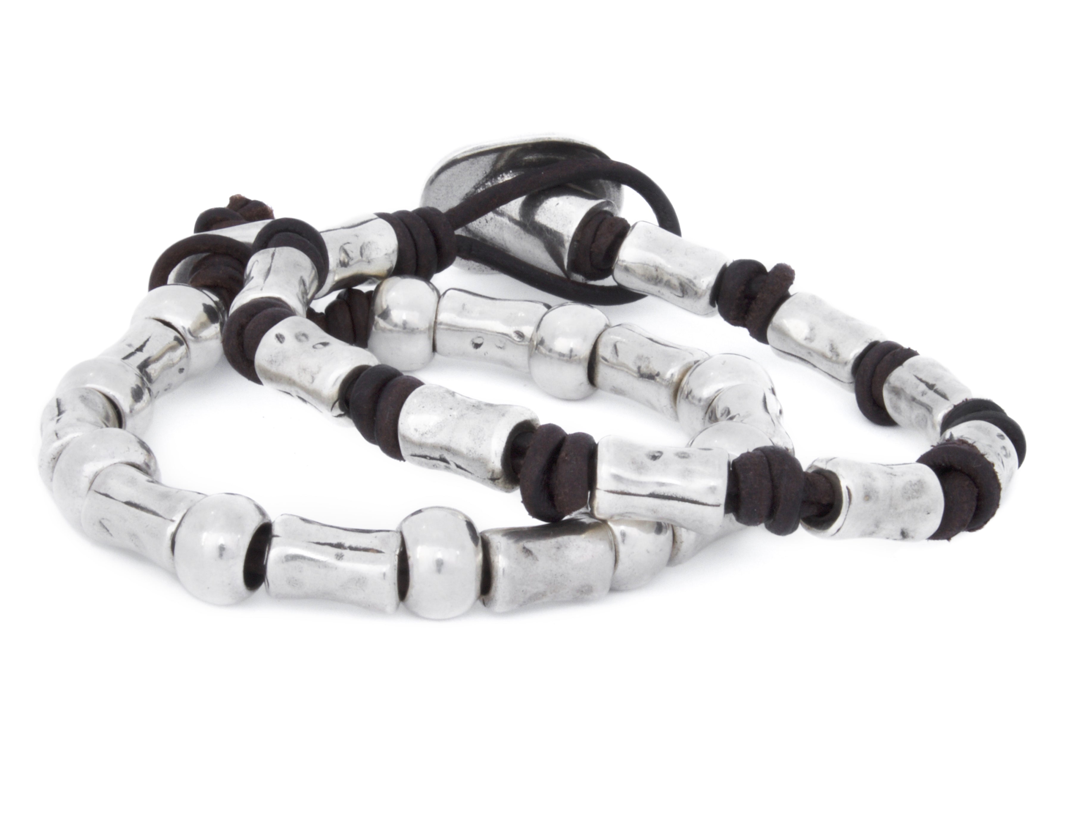 Armbänder - Armband Set 2 Lederarmbänder A980 - Schwarz - A980-18-Schwarz - Beau Soleil Jewelry