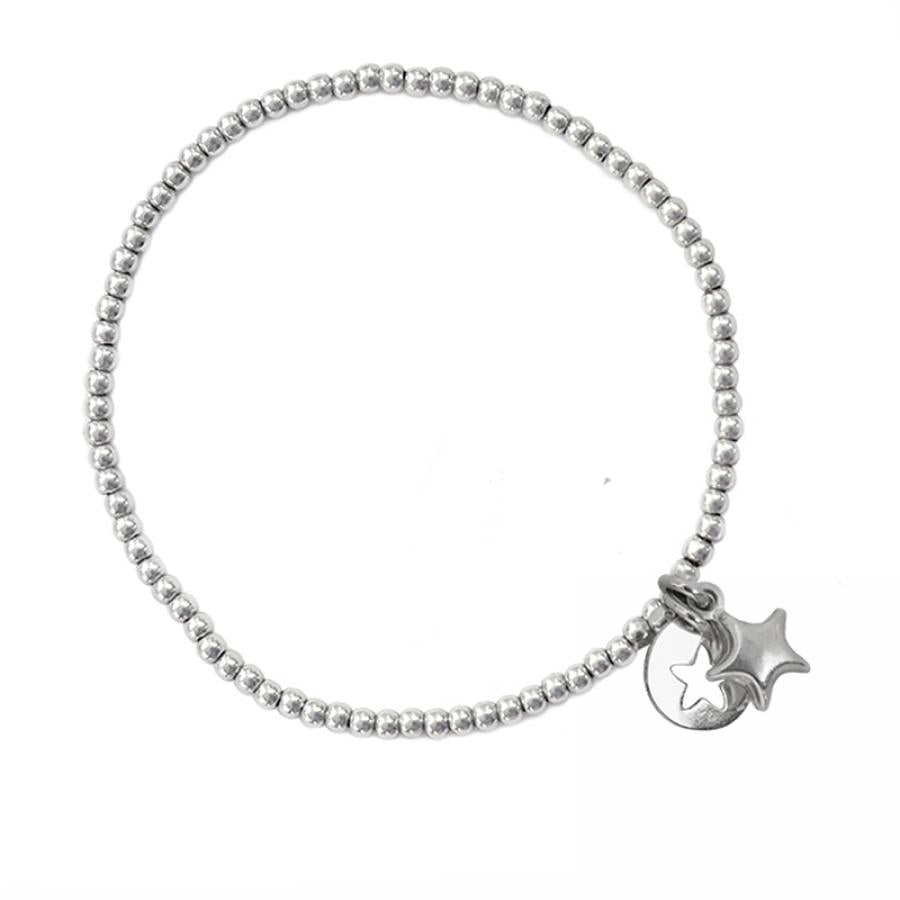 925 Silber Schmuck - 925 Silber Armband Stern und Münze - 17 - A989-star-coin-17 - Beau Soleil Jewelry