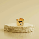 Ring - Bandring mit eingestanztem Stern - 52-53 - r.band.star.gold.17 - Beau Soleil Jewelry