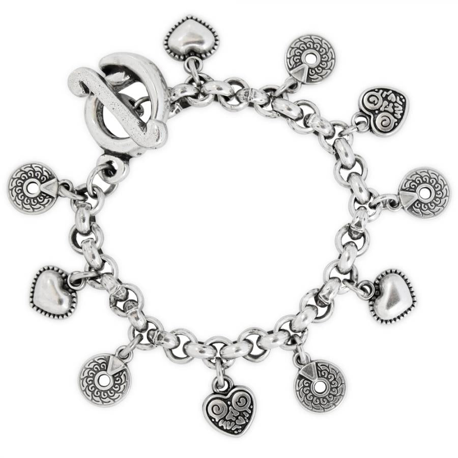 Armband-Damen - Bettelarmband mit Herz Anhänger - 18 - A910--18 - Beau Soleil Jewelry