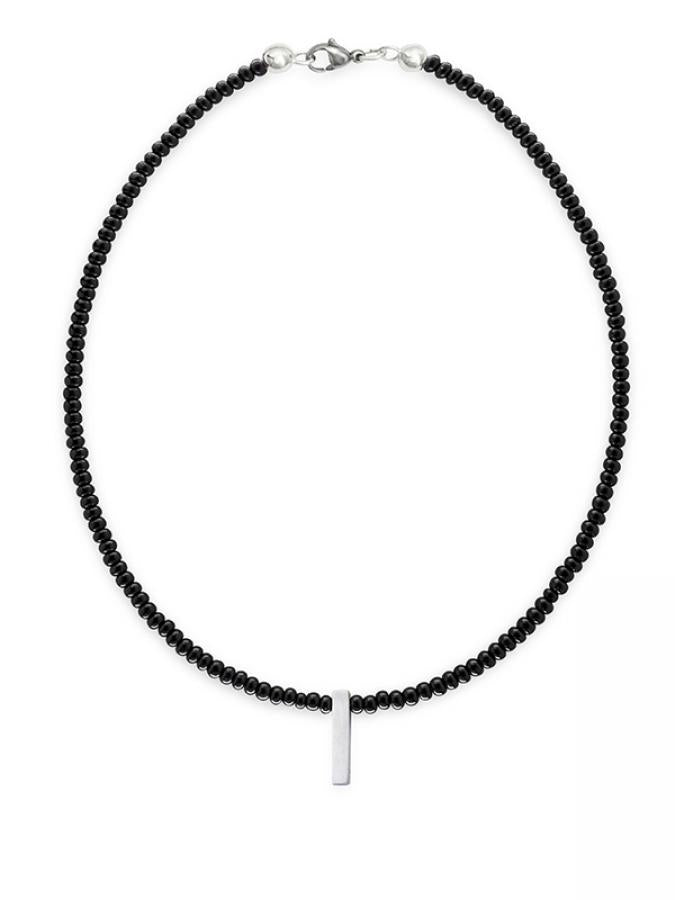 925 Silber Kette mit Barren Anhänger - Schwarz - K501_barren_schwarz - 925 Silber Ketten - Halsketten - Beau Soleil Jewelry