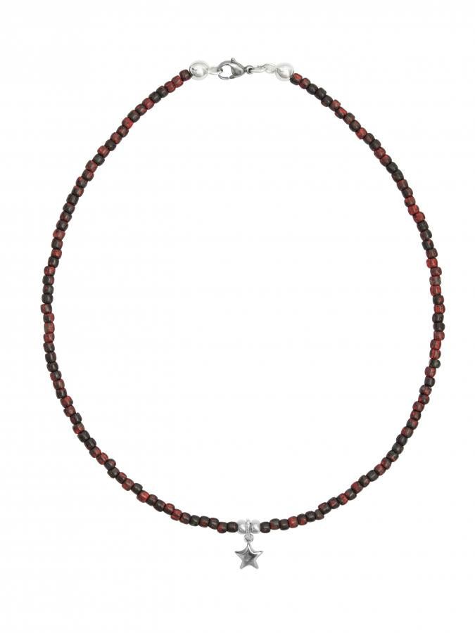 Ketten - 925 Silber Kette Stern Granat Rot - K501_stern_granat - Beau Soleil Jewelry