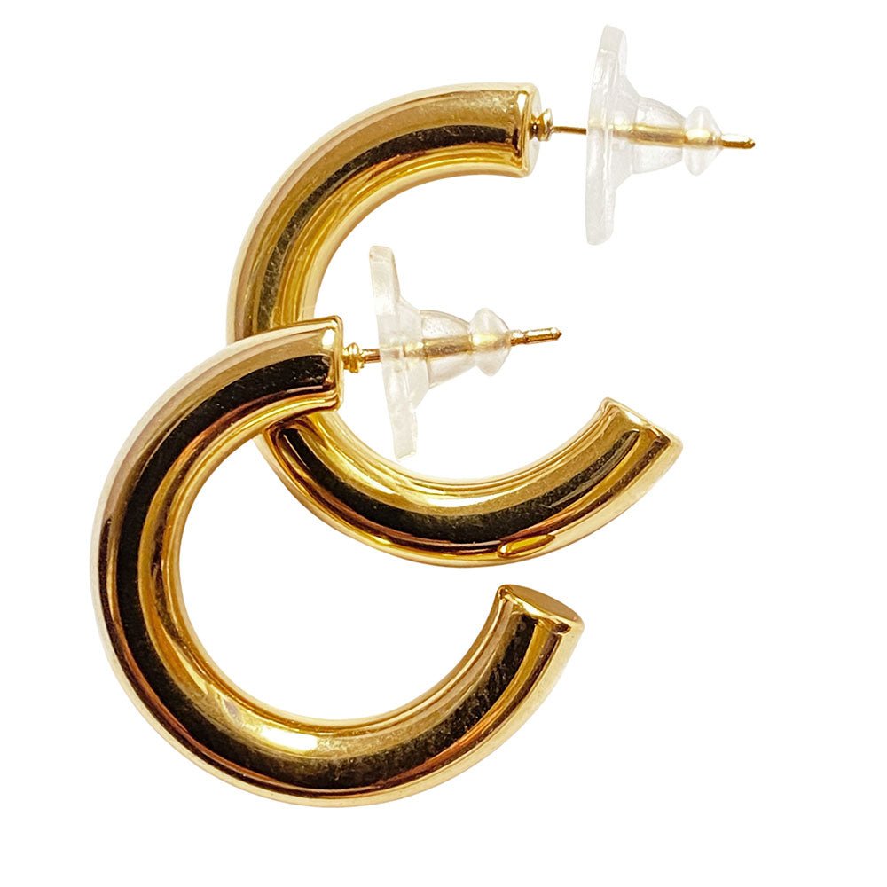 Leder Ohrhänger Ohrringe - Creolen Ohrstecker Edelstahl - Gold - o.creo263-gold - Beau Soleil Jewelry