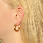 Leder Ohrhänger Ohrringe - Creolen Ohrstecker Edelstahl - Gold - o.creo263-gold - Beau Soleil Jewelry