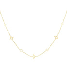 Ketten - Feine Halskette mit Sternen und Glücksklee Blätter - Gold - kette-stern+klee-ke1016-gold - Beau Soleil Jewelry