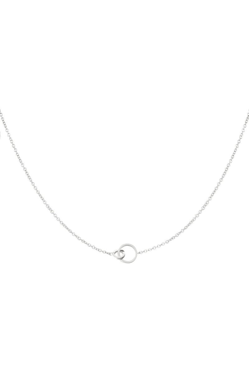 Ketten - Feine Halskette mit verbundenen Ringen - Silber - KE-1017-silber - Beau Soleil Jewelry