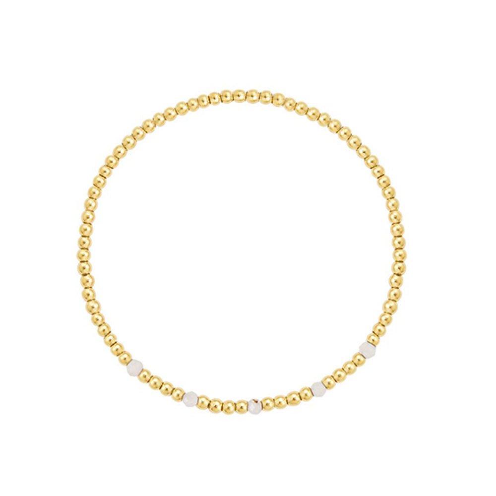 Armbänder - Feines Armband Gold und Perlen - Weiß - Ay-weiß - Beau Soleil Jewelry