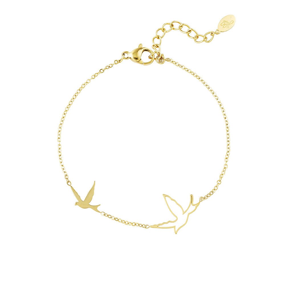 Armbänder - Feines Armband Happiness Schwalbe - Gold - Beau Soleil Jewelry